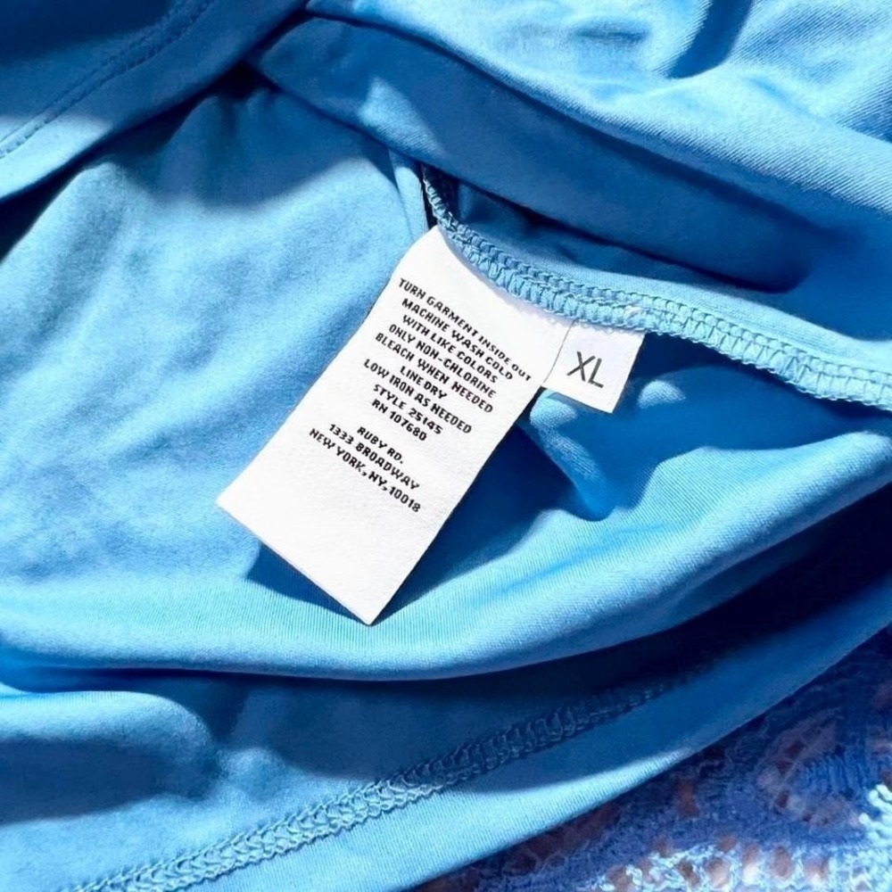 Blue Lace Coquette Twee Layered Fairy Core Top Womens XL Festival Cottage Core‎ - Picture 5 of 5